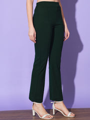 Lycra Solid Elasticated Women Trouser Pant-3113