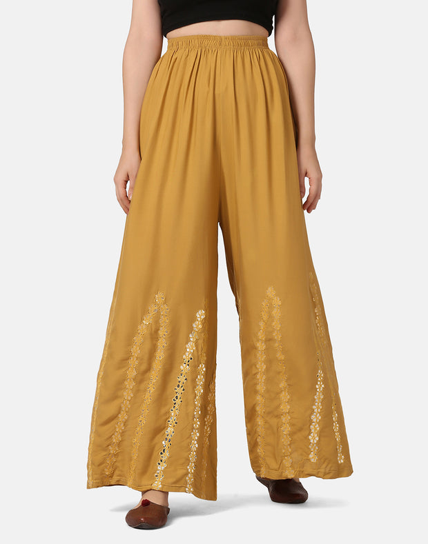 Rayon Full Length Women Wide-Leg Palazzo Pant-2901-2906