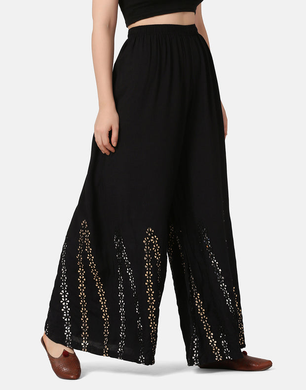 Rayon Full Length Women Wide-Leg Palazzo Pant-2901-2906