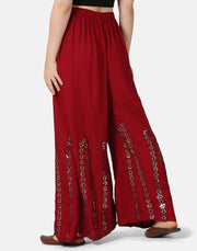 Rayon Full Length Women Wide-Leg Palazzo Pant-2901-2906