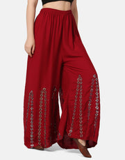 Rayon Full Length Women Wide-Leg Palazzo Pant-2905-2906