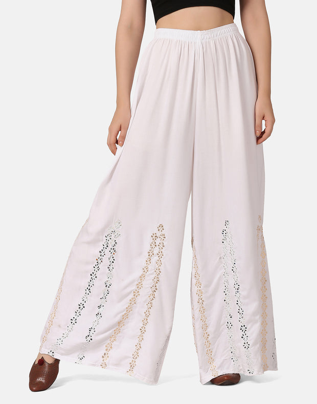 Rayon Full Length Women Wide-Leg Palazzo Pant-2901-2906