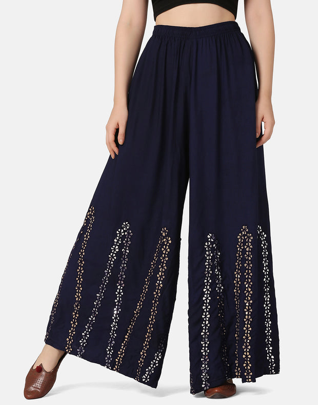 Rayon Full Length Women Wide-Leg Palazzo Pant-2901-2906