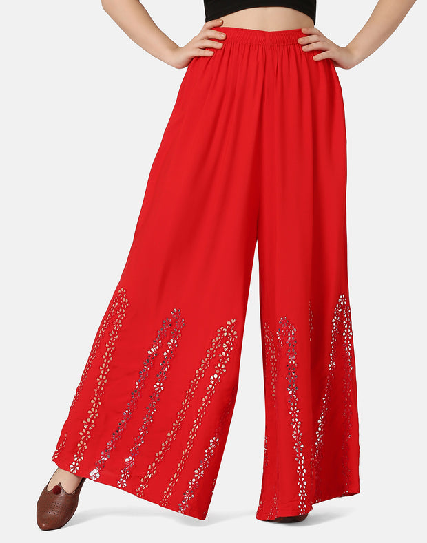 Rayon Full Length Women Wide-Leg Palazzo Pant-2901-2906