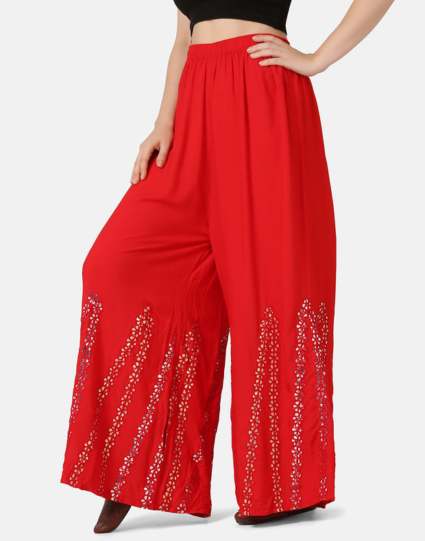 Rayon Full Length Women Wide-Leg Palazzo Pant-2901-2906