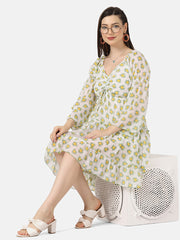 Georgette Floral Print Short Women Dress-2925-2928