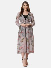 Georgette Floral Print Women Long Shrug-2857-2859