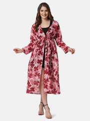 Georgette Floral Print Women Long Shrug-2860-2864