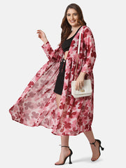 Georgette Floral Print Women Long Shrug-2860-2864