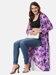 Georgette Floral Print Women Long Shrug-2862-2864