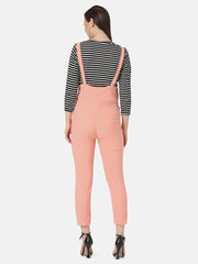 Toko Twill Women Dungaree Dress with Striped Top-2880-2880