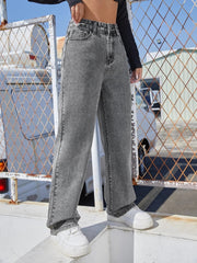 Denim Straight Wide Leg Women Jeans-3210