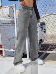 Denim Straight Wide Leg Women Jeans-3209