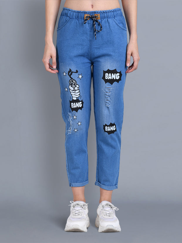 Light Blue Bang Bang Denim Jogger Jeans-2326