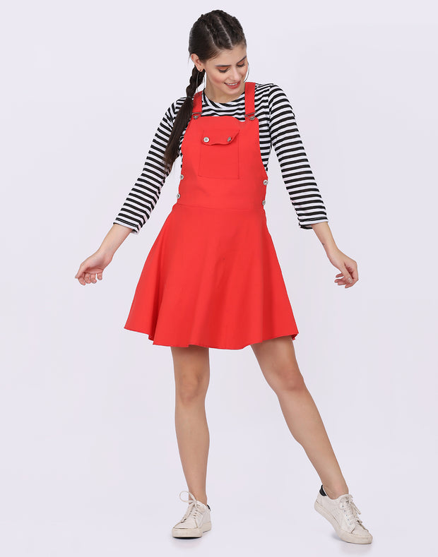 Gajri Dungaree Skirt with Striped Top-2023