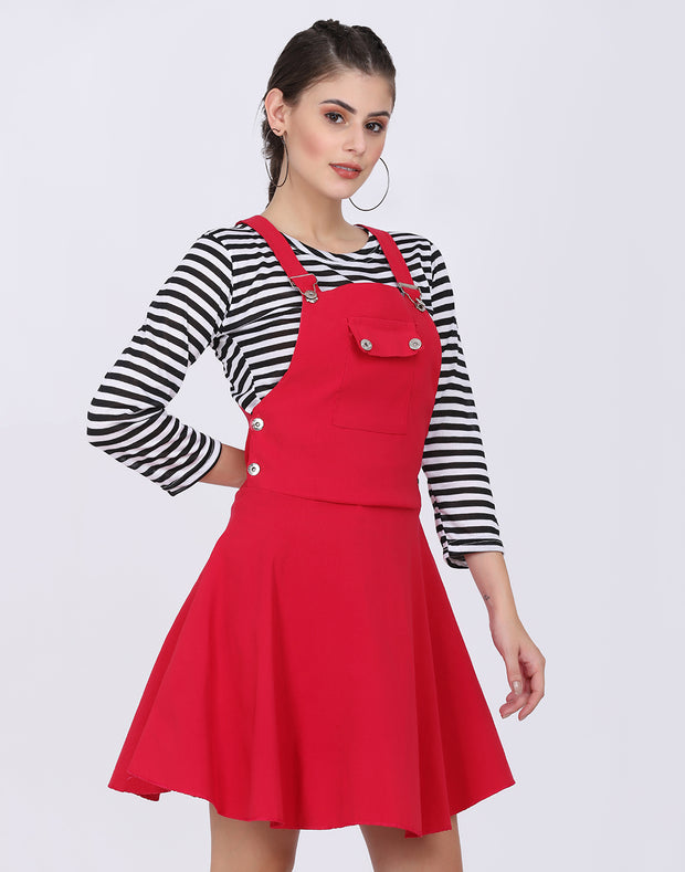 Black dungaree skirt sale