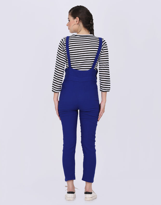 Dungaree Pant with Striped Top