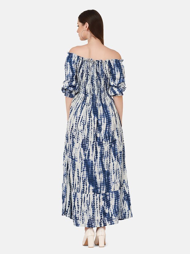 Cotton Tie-Dye Women Maxi Dress-2830-2832