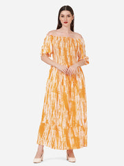Cotton Tie-Dye Women Maxi Dress-2829-2832