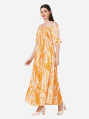Cotton Tie-Dye Women Maxi Dress-2832-2832