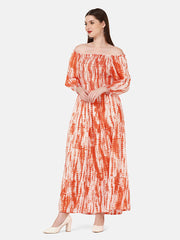 Cotton Tie-Dye Women Maxi Dress-2830-2832