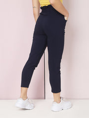 Toko Lycra Navy Skinny Fit Women Trouser-2620