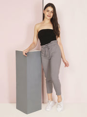 Toko Lycra Grey Skinny Fit Women Trouser-2619