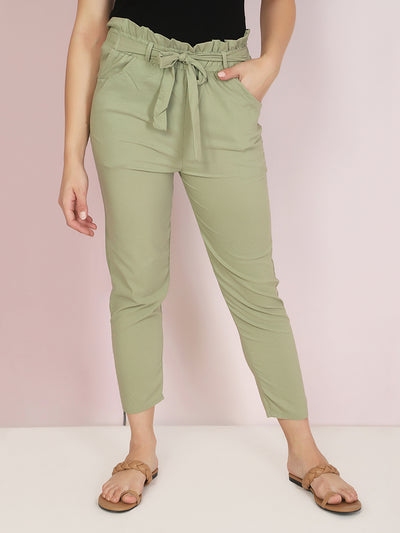 Toko Lycra Green Skinny Fit Women Trouser-2615