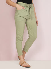 Toko Lycra Green Skinny Fit Women Trouser-2615