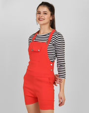 Gajri Striped Short Dungaree Dress with Top-2563