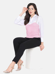 Cotton Rib Shirt Style Women Top-2820-2826