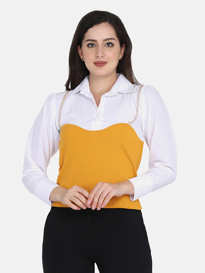 Cotton Rib Shirt Style Women Top-2821-2826