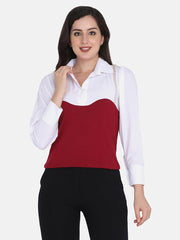 Cotton Rib Shirt Style Women Top-2822-2826