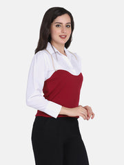 Cotton Rib Shirt Style Women Top-2822-2826