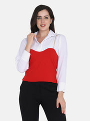 Cotton Rib Shirt Style Women Top-2823-2826