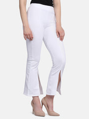 Lycra Full Length Front Slit Women Trouser Pant-2951-2957