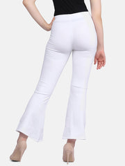 Lycra Full Length Front Slit Women Trouser Pant-2953-2957