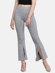 Lycra Full Length Front Slit Women Trouser Pant-2957-2957