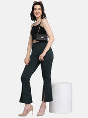 Lycra Full Length Front Slit Women Trouser Pant-2951-2957