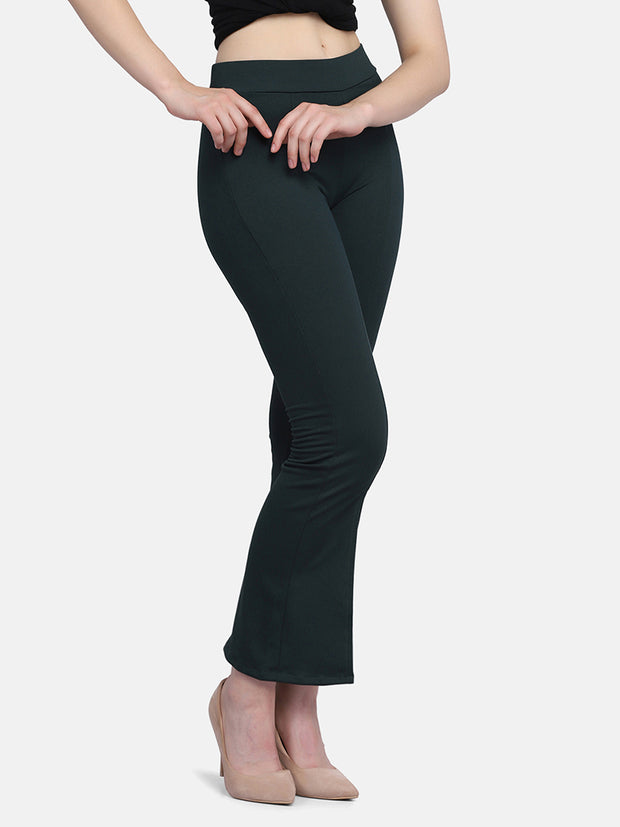 Lycra Full Length Front Slit Women Trouser Pant-2951-2957