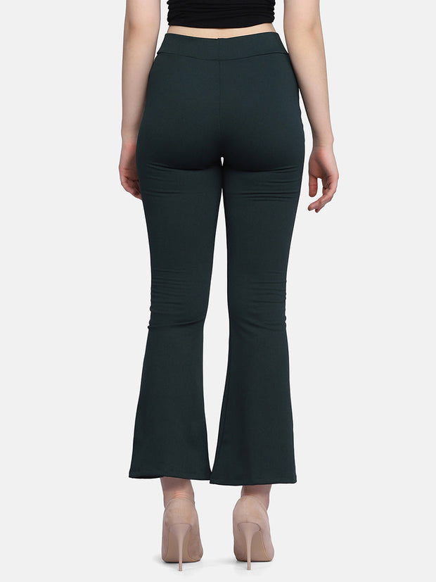 Lycra Full Length Front Slit Women Trouser Pant-2956-2957