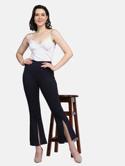 Lycra Full Length Front Slit Women Trouser Pant-2951-2957