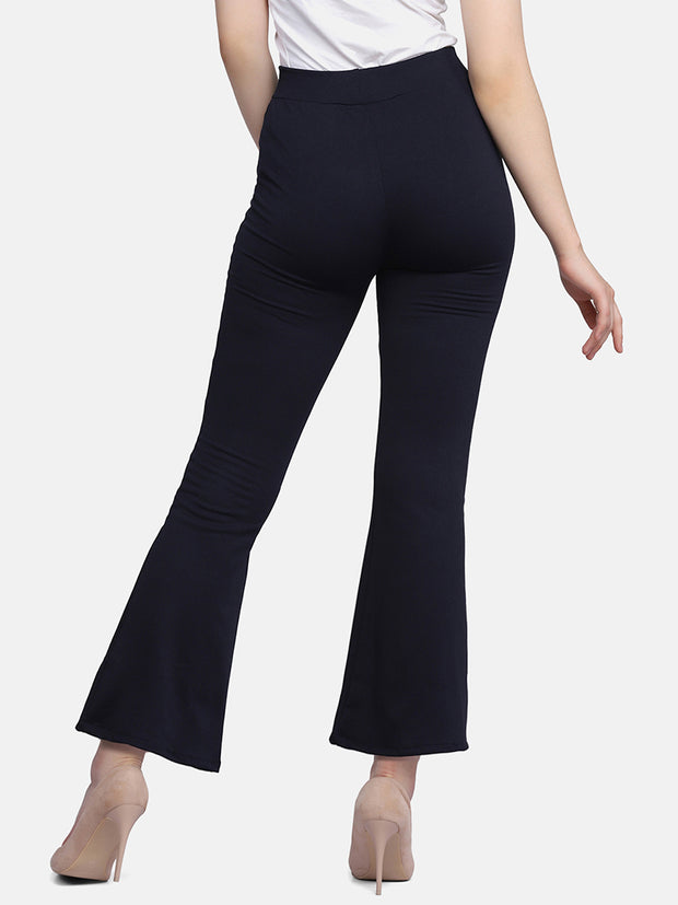 Lycra Full Length Front Slit Women Trouser Pant-2951-2957