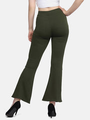 Lycra Full Length Front Slit Women Trouser Pant-2953-2957