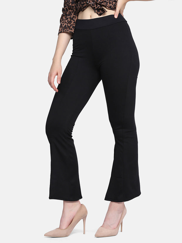 Lycra Full Length Front Slit Women Trouser Pant-2951-2957