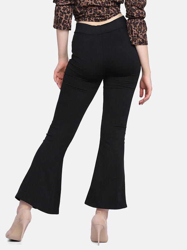 Lycra Full Length Front Slit Women Trouser Pant-2953-2957