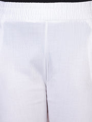 White Cotton Stretch Legging with Lace Detail-2652