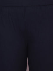 Navy Cotton Stretch Legging with Lace Detail-2650