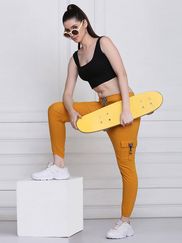 Yellow Toko Lycra Jogger Pant For Women-2773