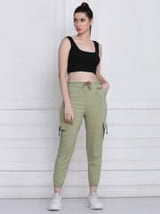 Light Green Toko Lycra Jogger Pant For Women-2774